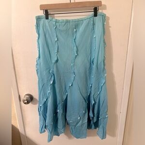 NWT CHAUDRY RAFA Blue Ruffled Women's BOHO Skirt SIZE m